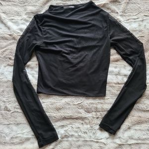 Black mesh top